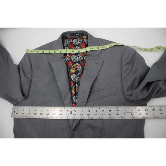 NWT indochino mens 38-40 Made to measure wool sport coat gray two button vented - Picture 7 of 13